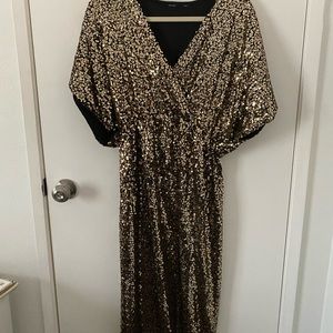 Gold Sequin Maxi Dress